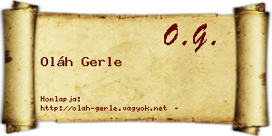 Oláh Gerle névjegykártya